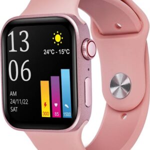 AOUDLOUD Bluetooth Calling/Music/Fitness Feature Magnetic Charging Point Touch Screen Smartwatch  (Pink Strap, Free)